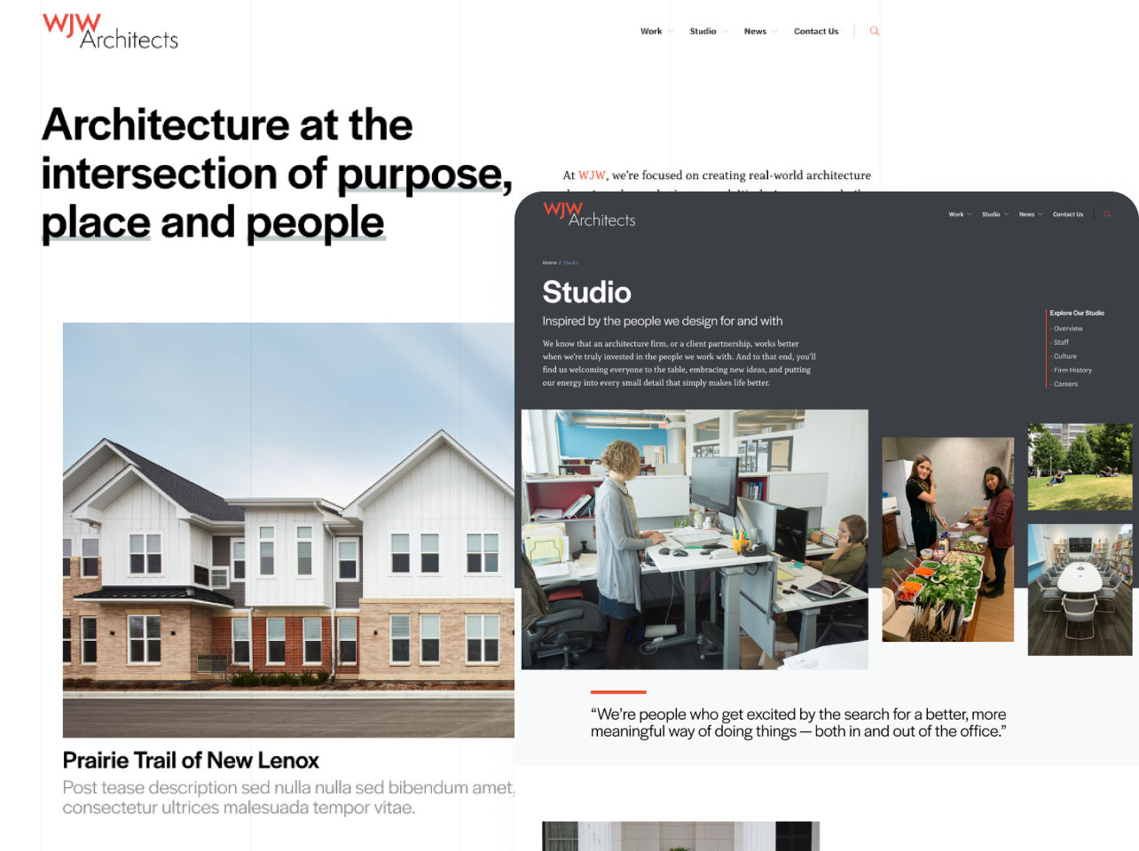 Screen shots from WJW's website.